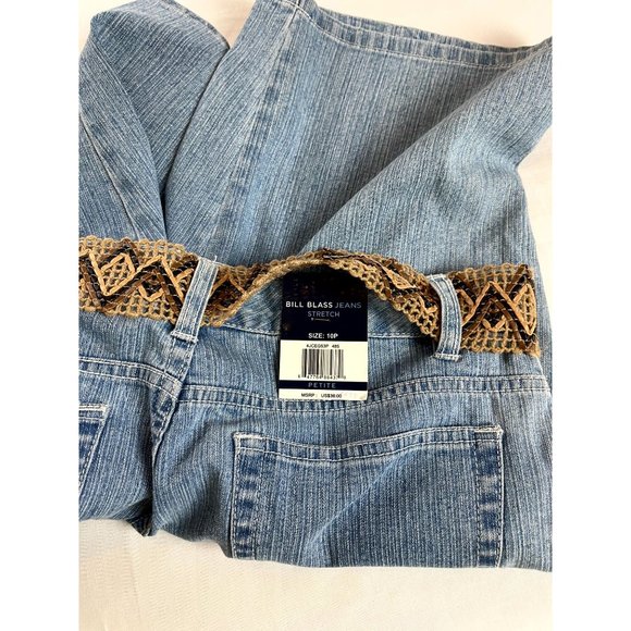 VTG Bill Blass Mens Bermuda Jeans Shorts Stretch Mid Rise Flat Front Blue SZ 10P - Picture 11 of 11